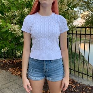 White Ralph Lauren Cable Knit Sweater